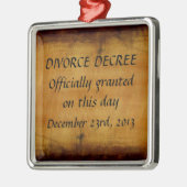 echtscheidingsbesluit metalen ornament (Links)