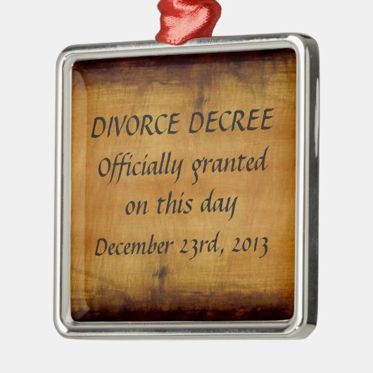 echtscheidingsbesluit metalen ornament (Links)