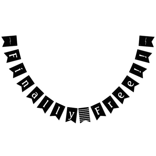 Echtscheidingsfeest Eindelijk Gratis Viering Zwart Vlaggetjes (Alle)