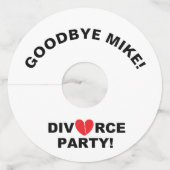 "Echtscheidingsfeest" Gepersonaliseerde wijnglas L Wijnglaslabel (Voorkant)