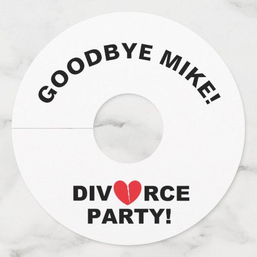 "Echtscheidingsfeest" Gepersonaliseerde wijnglas L Wijnglaslabel (Voorkant)