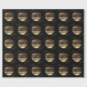 Echtscheidingsfeest goud zwart inpakpapier (Vlak)