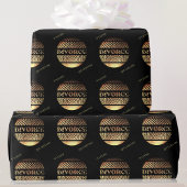 Echtscheidingsfeest goud zwart inpakpapier