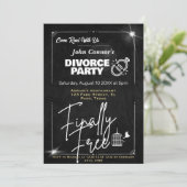 Echtscheidingsfeest nodigt uit: Eindelijk gratis,  Kaart (Staand voorkant)