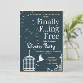 Echtscheidingsfeest nodigt uit: Eindelijk Gratis Kaart (Staand voorkant)