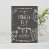 Echtscheidingsfeest nodigt uit: Eindelijk Vrij, fe Kaart (Staand voorkant)