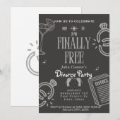 Echtscheidingsfeest nodigt uit: Eindelijk Vrij, fe Kaart (Voorkant / Achterkant)