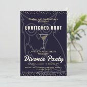 Echtscheidingsfeest nodigt uit: Unhitched hoots. H Kaart (Staand voorkant)