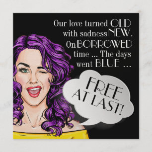 Echtscheidingsfeest Time Pop Art Invitation Kaart