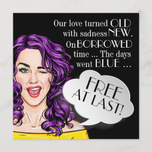 Echtscheidingsfeest Time Pop Art Invitation Kaart