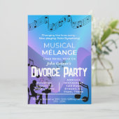 Echtscheidingsfeest uitnodigingen: Musical mélange Kaart (Staand voorkant)