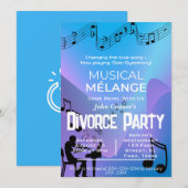 Echtscheidingsfeest uitnodigingen: Musical mélange Kaart (Voorkant / Achterkant)