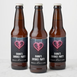 Echtscheidingsfeestje Gebroken Hart Bier Etiket