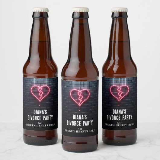 Echtscheidingsfeestje Gebroken Hart Bier Etiket (Flessen)
