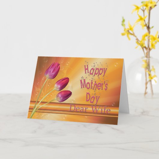 Echtvrouw, Moederdag, tulpen vol met zonneschijn Kaart (Gele Bloem)