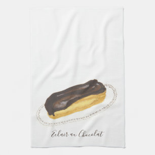 Éclair au Chocolat aquarel Theedoek