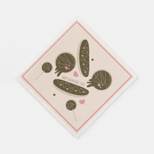 Eclair Donuts Cake Pop Valentijnsdag Party Servet (Hoek)