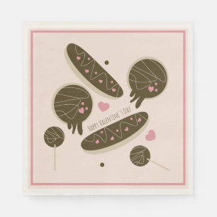 Eclair Donuts Cake Pop Valentijnsdag Party Servet