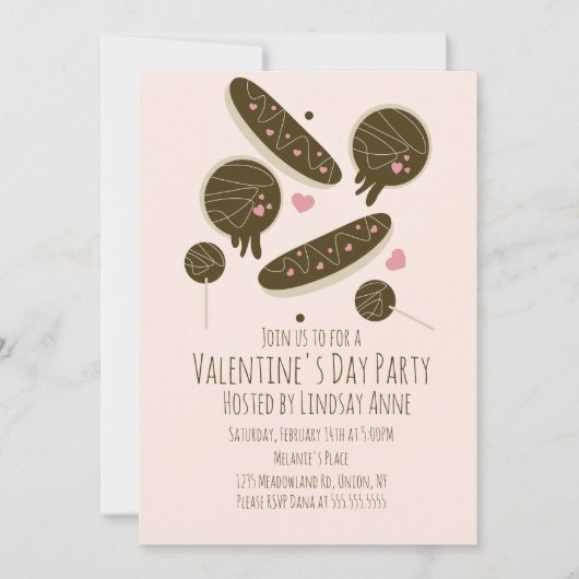 Eclair Donuts Cake Pops Valentijnsdag Feest Kaart (Voorkant)