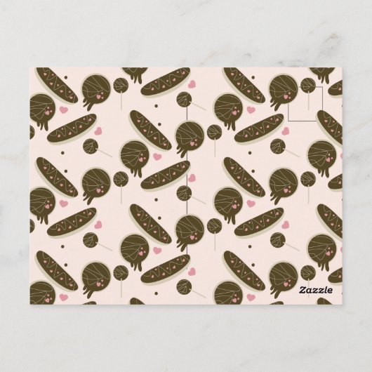 Eclair Donuts Cake Pops Valentijnsdag Feestje Briefkaart (Achterkant)