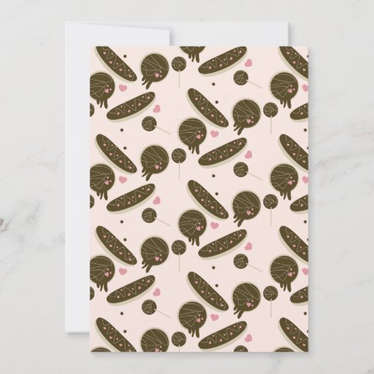 Eclair Donuts Cake Pops Valentijnsdag Feestje Kaart (Achterkant)