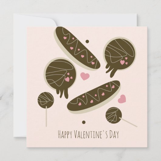 Eclair Donuts Cake Pops Valentijnsdag Kaart (Voorkant)