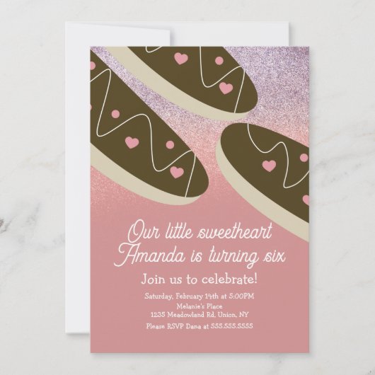 Eclair Donuts Nep Glitter Valentijnsdag   Kaart (Voorkant)