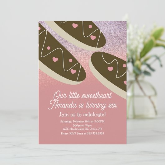 Eclair Donuts Nep Glitter Valentijnsdag   Kaart (Staand voorkant)