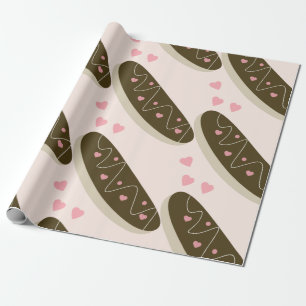Eclair Donuts Valentijnsdag Hearts Cadeaupapier