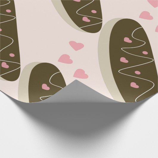 Eclair Donuts Valentijnsdag Hearts Cadeaupapier (Hoek)