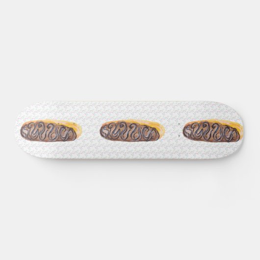 Eclair Donuts Waterverf Name Sprinkles Persoonlijk Skateboard (Horizontaal)
