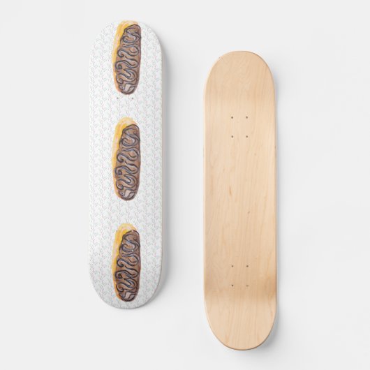 Eclair Donuts Waterverf Name Sprinkles Persoonlijk Skateboard (Voorkant)