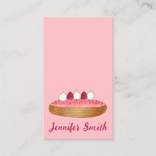 Eclair French Choux Pastry Chef Baker Bakery Food Visitekaartje (Voorkant)