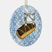 Eclair Kat Keramisch Ornament (Rechts)