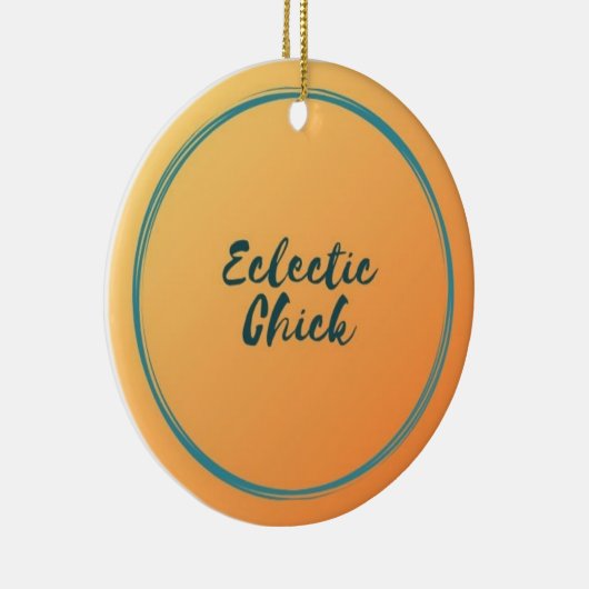 Eclectic Chick Zoek me op YouTube en Facebook Keramisch Ornament (Rechts)