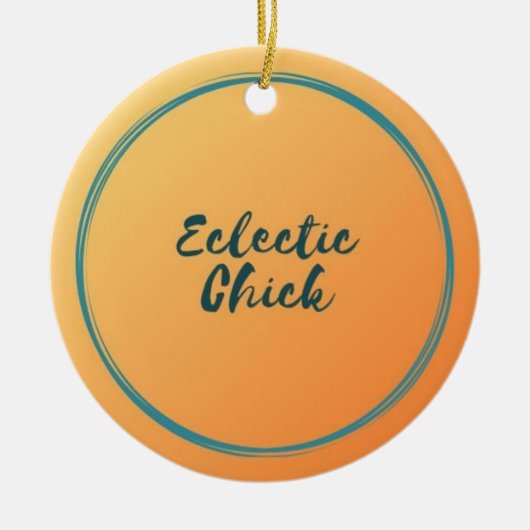 Eclectic Chick Zoek me op YouTube en Facebook Keramisch Ornament (Voorkant)