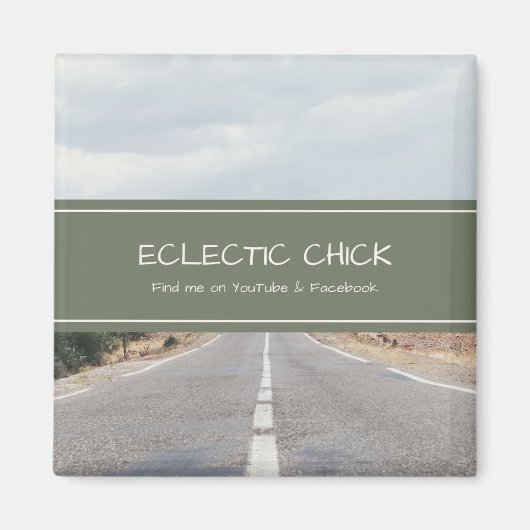 Eclectic Chick Zoek me op YouTube en Facebook Magneet (Voorkant)