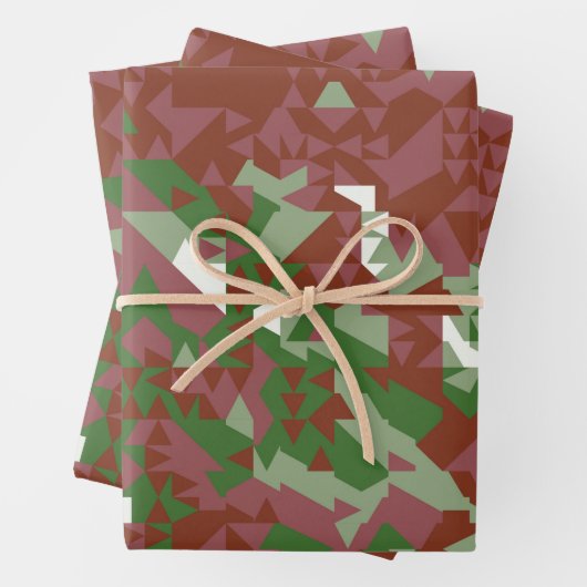 Eclectic Mod Retro Geometrisch Kerstpatroon Inpakpapier Vel (In situ)
