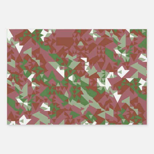 Eclectic Mod Retro Geometrisch Kerstpatroon Inpakpapier Vel (Voorkant)