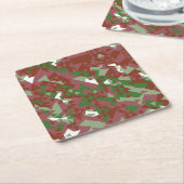 Eclectic Mod Retro Geometrisch Kerstpatroon Kartonnen Onderzetters (Schuin)