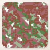 Eclectic Mod Retro Geometrisch Kerstpatroon Kartonnen Onderzetters (Voorkant)