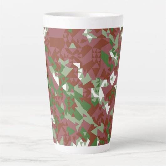 Eclectic Mod Retro Geometrisch Kerstpatroon Latte Mok (Voorkant)