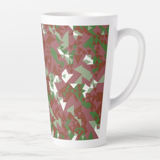 Eclectic Mod Retro Geometrisch Kerstpatroon Latte Mok (Rechts)
