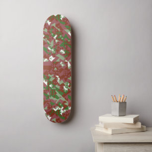 Eclectic Mod Retro Geometrisch Kerstpatroon Persoonlijk Skateboard