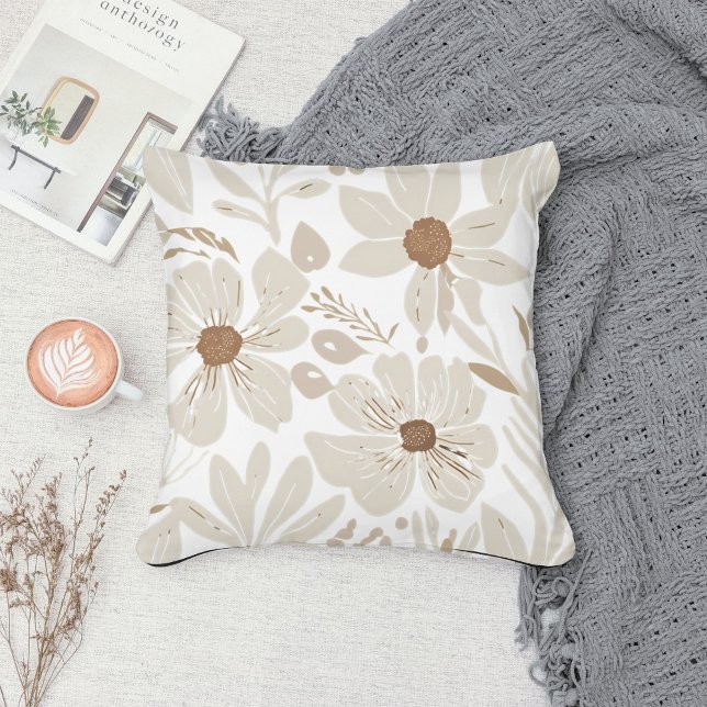 Eclectic Natural Terracotta Wildflower Boho Rustic Kussen (Creator heeft geüpload)