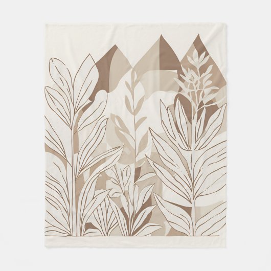 Eclectic Natural Terracotta Wildflower Rustic Boho Fleece Deken (Voorkant)