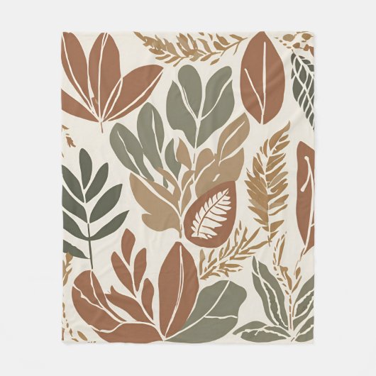 Eclectic Natural Terracotta Wildflower Rustic Boho Fleece Deken (Voorkant)