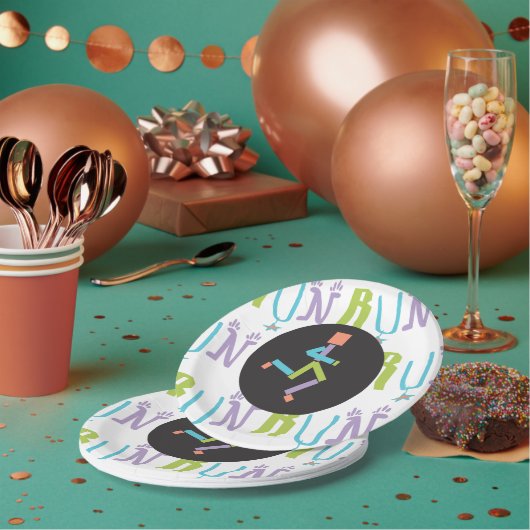 Eclectic RUN Runner Kleurrijke papieren Borden Bordje (Multi)