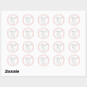 Eclectic Stripes Roze Baby shower Dank u Ronde Sticker (Vel)