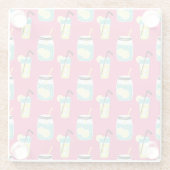 Eclectic summer elements, vintage seamless backgro glazen onderzetter (Achterkant)
